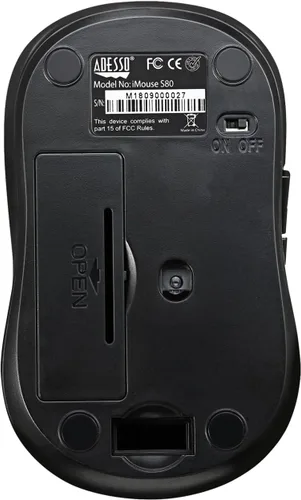 Vista 8 de Adesso iMouse S80 2.4Ghz Tela inalámbrica Red Fabric Mini Mouse óptico, 5 botones (negro)