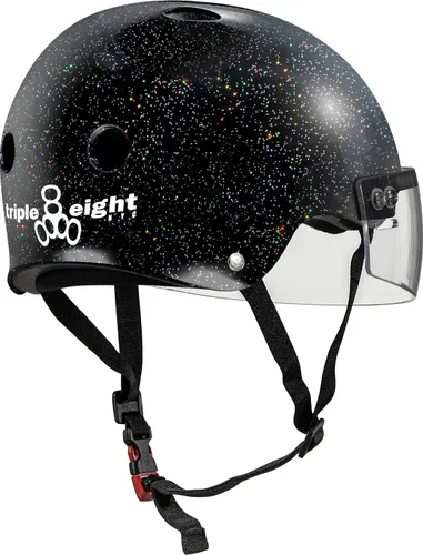Vista 3 de Triple Eight El casco certificado Sweatsaver con visera para Roller Derby, Skateboarding y BMX