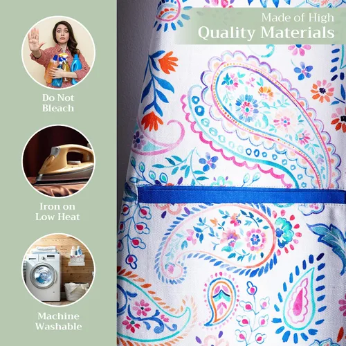 Vista 827 de Maison d' Hermine Delantales para mujer con bolsillo, 100% algodón (27.50 x 31.50 pulgadas)