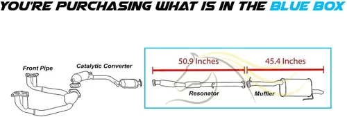 Vista 2 de Northeastern Exhaust Tubo resonador de acero inoxidable, kit de sistema de escape silenciador compatible con Subaru Impreza 2002-2005 2.5L