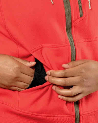 Vista 5 de RTIC Sudadera impermeable con cremallera para mujer, de manga larga, con cremallera, resistente al agua, ropa para exteriores