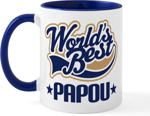 Vista 22 de CafePress Papou (Worlds Best) Taza de café de cerámica (11 oz (11.0 fl oz)