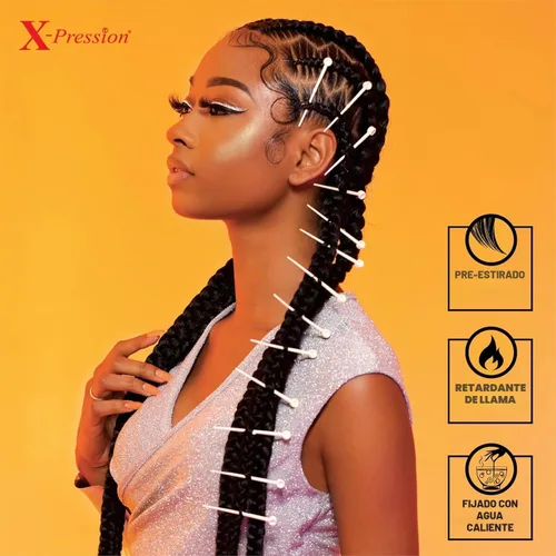 Vista 6 de Sensationnal Braids XPRESSION 3X Trenza preestirada de 58 pulgadas (paquete de 5, 1B)