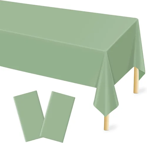 Vista 43 de Mulbozy 2 piezas de mantel de plástico negro para mesa rectangular, 54 × 108 pulgadas, fundas desechables de mesa para fiestas negras