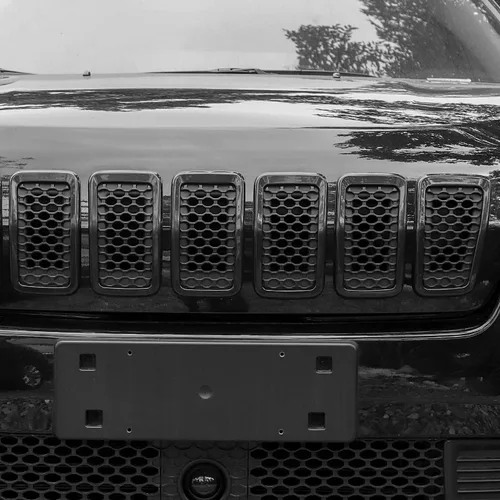 Vista 7 de JeCar Insertos de parrilla para Jeep Cherokee, insertos de rejilla delantera para Jeep Cherokee 2019-2025 (negro)