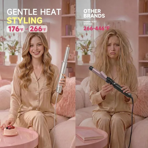 Vista 6 de UKLISS Estilizador de aire y sistema de secado de alta velocidad 8 en 1, multiestilizador de cabello plegable de 110,000 RPM con rizador
