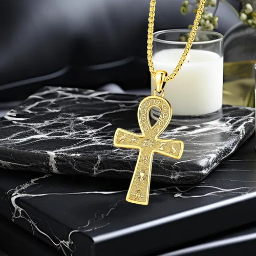 Vista 11 de Collar de pentagrama de plata de ley con triple luna, diosa celta, nudo celta, nudo de brujas, Ankh, sol y luna, Hécate, lilith, Santa Muerte