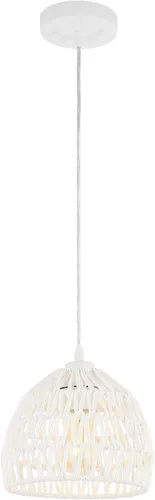Vista 12 de JONATHAN Y Lámpara colgante LED de cuerda tejida bohemia moderna gris de 8.25 pulgadas, lámpara de techo de cúpula ajustable para isla de cocina