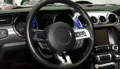 Vista 7 de iJDMTOY Extensiones de paleta grandes de aluminio deportivas compatibles con Ford Mustang 2015-2023 Azul