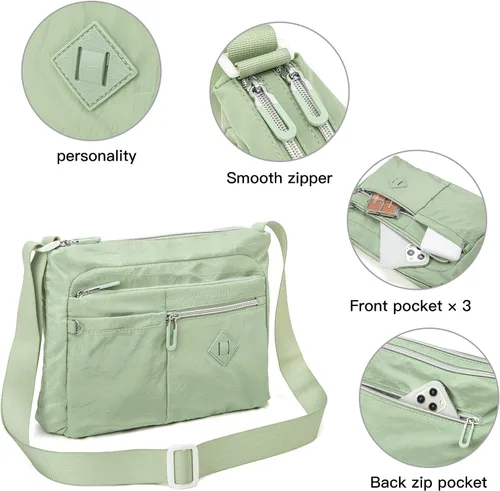 Vista 4 de ETidy Bolso cruzado para mujer, impermeable, ligero, casual, de hombro, bolso de libros
