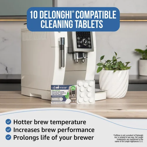 Vista 3 de Caffenu Tabletas de limpieza compatibles con máquinas de café Delonghi, 10 unidades, 0.05 onzas cada una