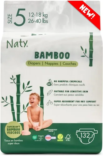 Vista 10 de Naty - Pañales de viscosa de bambú, talla 1 (4-11 libras), 88