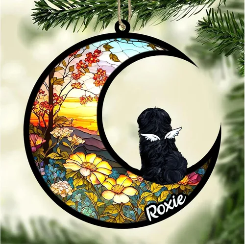 Vista 145 de LOVELYPOD Adorno de Navidad personalizado para perro Basset Hound (marrón) Basset Hound (marrón) adorno para atrapasoles de perro, razas de perros