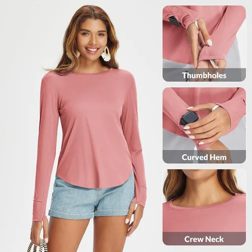 Vista 67 de BALEAF - Camisetas de sol de manga larga para mujer, con FPU 50+, para senderismo, ligeras, de secado rápido, protección contra rayos ultravioleta