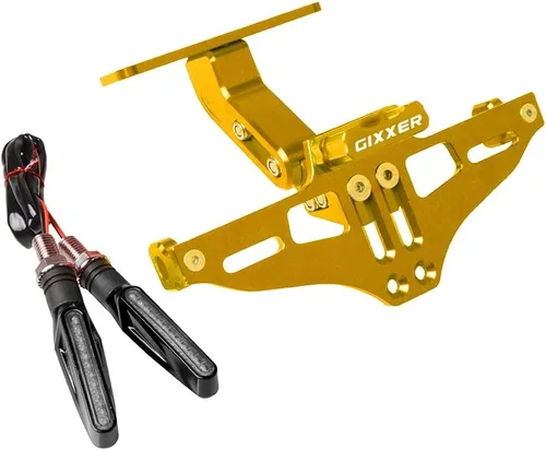 Vista 4 de Para Suzuki para GIXXER 150 155 para GIXXER SF 250 para GIXXER F150 Soporte de matrícula con cola ligera eliminador de guardabarros (color: C negro)