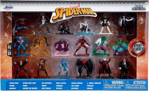 Vista 9 de Jada Toys Marvel Spider-Man - Juego de 18 figuras fundidas a presión de la serie 9, juguetes para niños y adultos