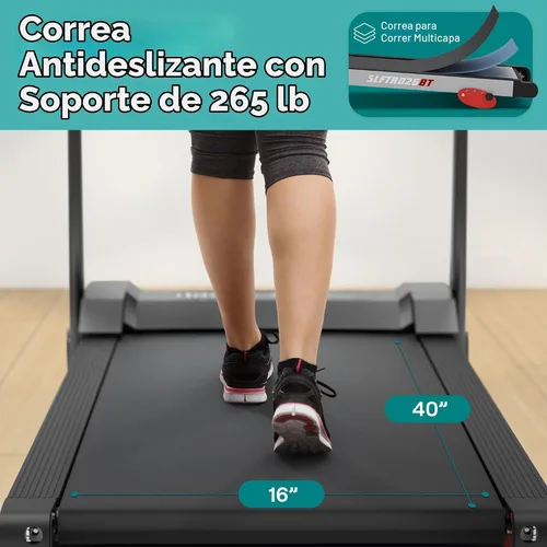 Vista 7 de SereneLife Treadmill with Incline & Handle Bars Compact Portable Walking Pad & Treadmill for Home/Apartment Wide Running Belt Includes Workout