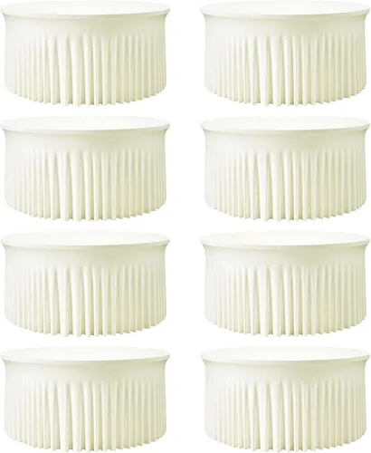 Vista 18 de Mantel redondo de 60 pulgadas en negro para mesas de 5 pies, funda de mesa ajustada de elastano con borde elástico y falda, lavable, sin arrugas