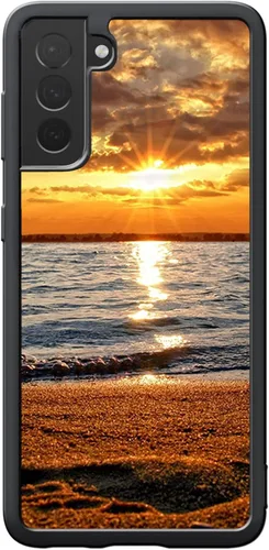 Vista 8 de Funda para Samsung Galaxy S20 5G - Funda de teléfono con diseño de puesta de sol de playa, TPU con absorción de golpes