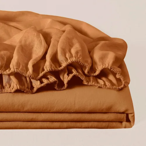 Vista 9 de ATLINIA Funda de colchón 100 % lino, 1 pieza lavada a la piedra con bolsillo profundo de 15 pulgadas hecha de lino puro francés, ropa de cama Gris