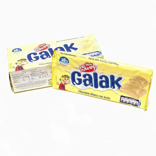 Vista 5 de Galak Chocolate Blanco con Leche de Venezuela, contenido neto: 1 caja con 5 barras de 4.59 oz c/u