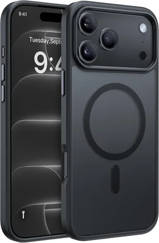 Vista 55 de Miracase - Funda magnética para iPhone 13 de 6.1 pulgadas (compatible con MagSafe) (con 2 protectores de pantalla), protección de grado militar Negro