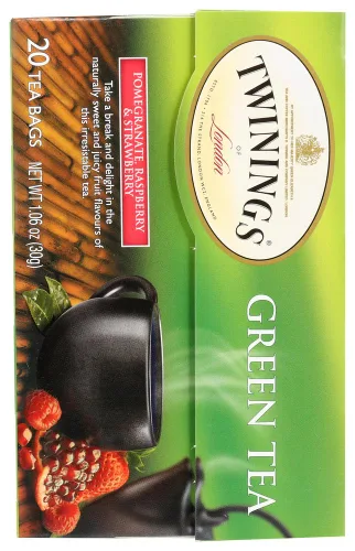 Vista 3 de Twinings Té en bolsa verde, granada, frambuesa y fresa, 80 unidades (paquete de 4)