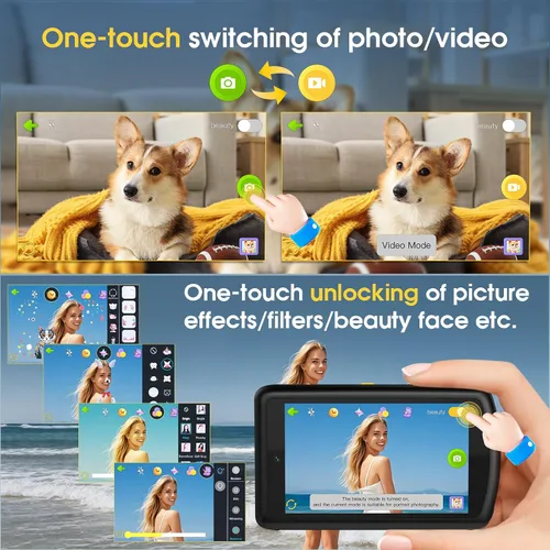 Vista 4 de Cámara digital AI, cámara AI de enfoque automático frontal y trasera, cámaras digitales compactas para fotografía con WiFi, reconocimiento