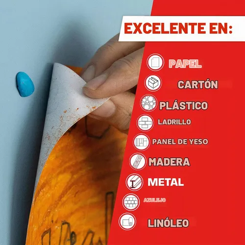 Vista 2 de Loctite Fun-Tak - Masilla de montaje, azul, cartera de 2 onzas, 1 paquete