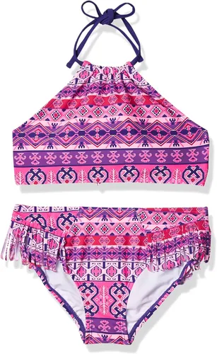 Vista 8 de Kanu Surf Mahina bikini halter de 2 piezas para niñas, traje de baño para playa mahina azul