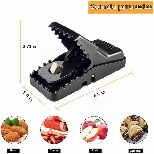 Vista 2 de Trampa reutilizable para ratones para interiores, paquete de 12 unidades, dispositivo de control de roedores de plástico fácil de configurar