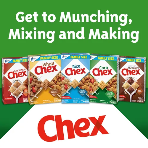 Vista 10 de Chex de maíz sin gluten, cereal para el desayuno, ingrediente casero de Chex Mix, 12 oz 0.56 oz de grano entero por porción, buena fuente de 12