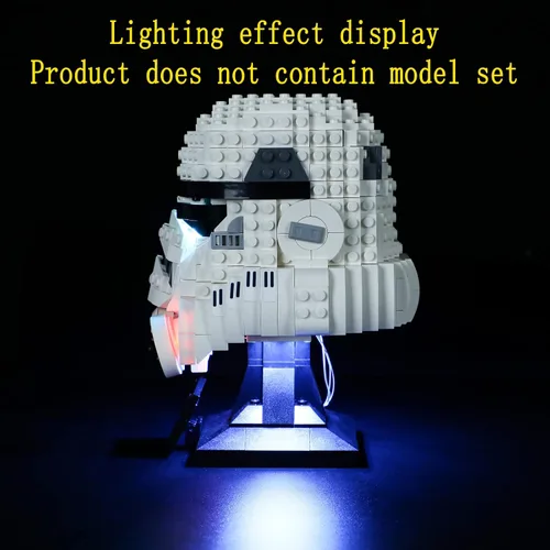 Vista 6 de GEAMENT Kit de luz LED compatible con casco Lego Stormtrooper - Juego de iluminación para modelo de construcción 75276