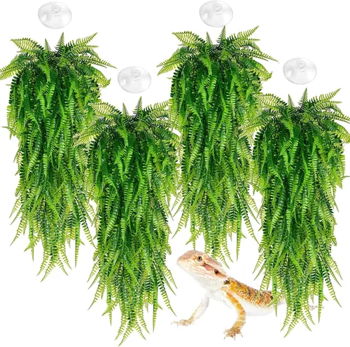 Vista 7 de Hamiledyi Plantas colgantes de terrario para reptiles, 3 piezas