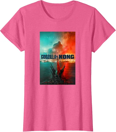 Vista 41 de Godzilla vs Kong - Camiseta oficial con póster, Negro