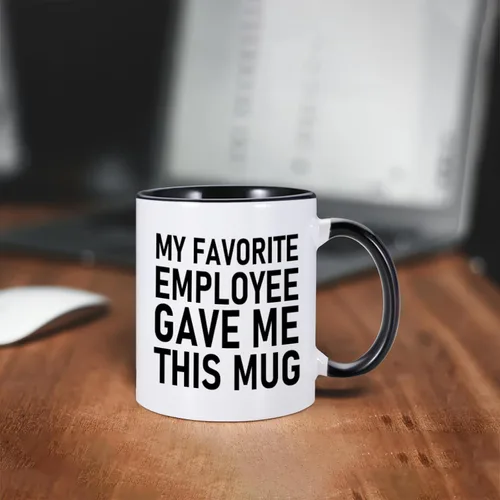 Vista 3 de Employee Gave Me This - Taza de café personalizada con texto fotográfico, divertida taza de café de jefe para mujeres y hombres, regalos