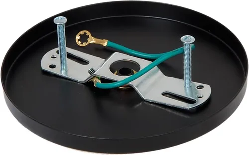 Vista 2 de B&P Lamp juego de toldo de acero poco profundo moderno de 5 1/4 pulgadas, negro Negro satinado