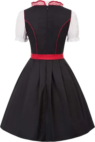 Vista 2 de Vestido de tirolesa alemán para mujer joven disfraz bávaro de Oktoberfest para carnavales de 3 piezas