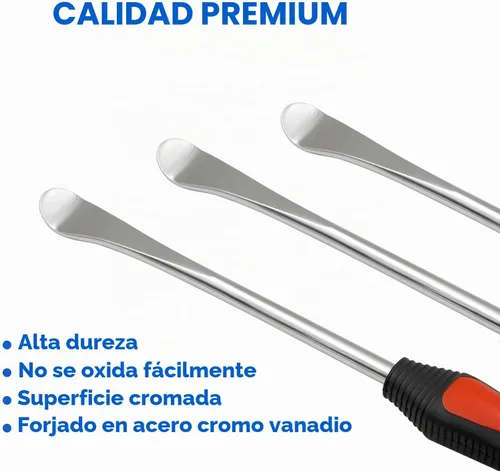 Vista 2 de Juego de herramientas para cucharas de neumáticos, kit profesional para cambio de neumáticos para moto de cross, motocicleta, silla de ruedas