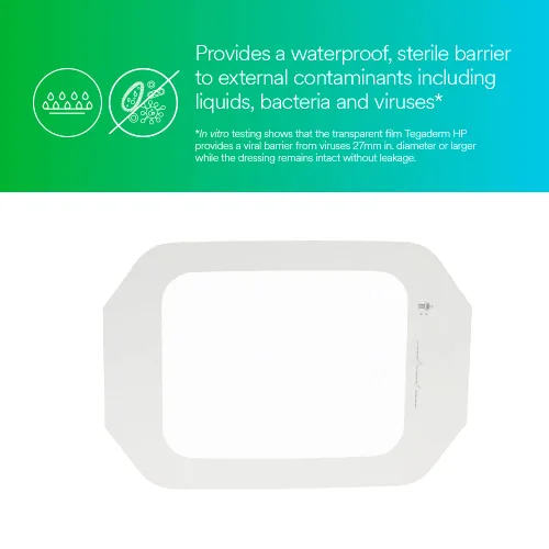 Vista 2 de 3M™ Tegaderm™ Diamond Pattern Film Dressing, 1686, 4 in x 4-3/4 in (10 cm x 12 cm), 50/ct, 4 ct/caja