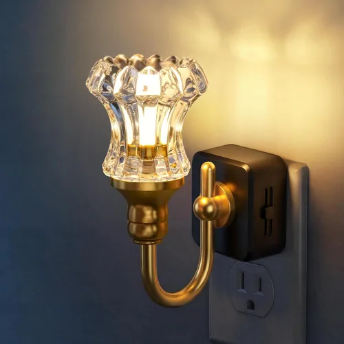 Vista 14 de DORESshop Luz nocturna LED, luces nocturnas giratorias que se enchufan a la pared con sensor de luz automática de 3000 K luz nocturna con brillo