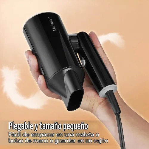 Vista 2 de Secador de pelo plegable pequeño de 1600 W, negro