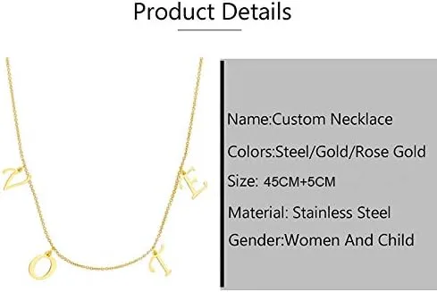 Vista 2 de Collar largo tiantian voto, chapado en oro de 14 quilates personalizado Michelle Obama carta votante collar para mujeres y niñas