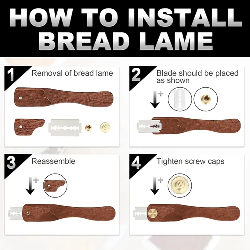 Vista 2 de Cuchilla Magnética para Pan, Herramienta de Marcado de Pan, Herramienta de Marcado de Masa Madre, Suministros para Hornear Pan de Masa Madre