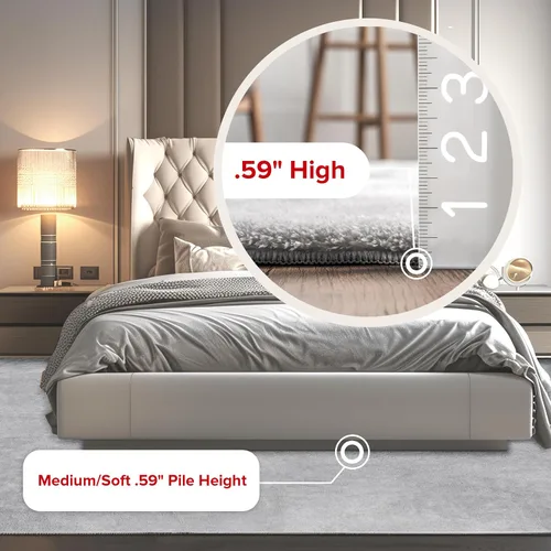 Vista 3 de nuLOOM Loni - Alfombra cuadrada de felpa acogedora de 6 pies, lavable a máquina, antideslizante, suave y esponjosa, para sala de estar, dormitorio