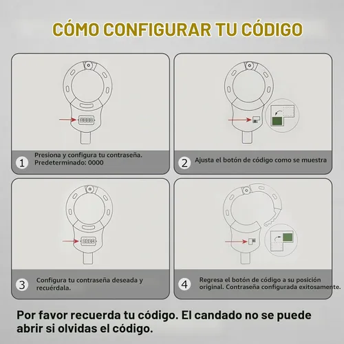Vista 6 de Candado antirrobo, cerradura de bicicleta de 36.6 pulgadas, cadena resistente con combinación de 4 dígitos, bloqueo de scooter eléctrico, cadena