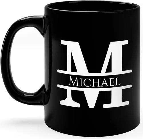 Vista 17 de Taza de café personalizada con monograma, letra inicial A personalizada para mujeres, hombres, niñas, niños, papás, mamás amigos, taza de café