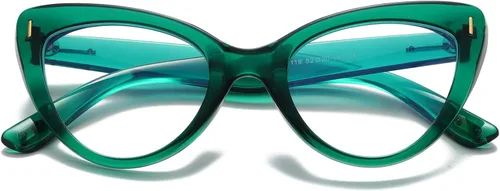 Vista 11 de Viseng Juego de 3 elegantes gafas de lectura con forma de ojo de gato para mujer con protección contra la luz azul (+0.0)