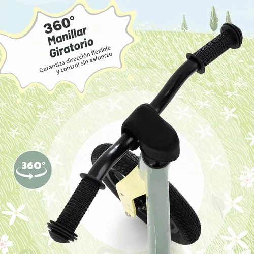 Vista 6 de BABY JOY Bicicleta de equilibrio de 12 pulgadas, marco de aleación de magnesio con asiento ajustable, manubrio giratorio de 360° y neumáticos