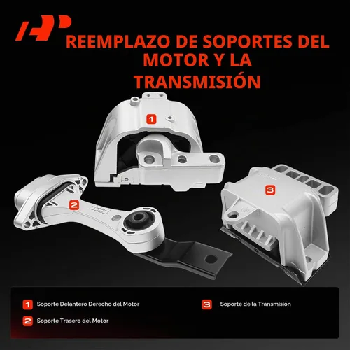 Vista 3 de A-Premium Juego de 3 piezas de montaje de motor y montaje de transmisión compatible con Volkswagen VW Jetta 1999-2005, Golf 1999-2006, Beetle